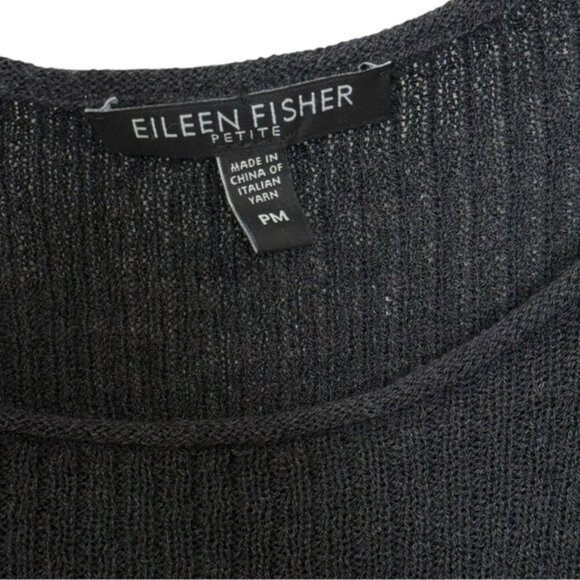 EILEEN FISHER Wool Ribbed Mini Dress Size PM Petite Medium Charcoal Grey - Picture 4 of 7